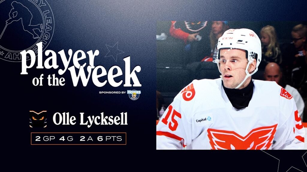 Phantoms’ Lycksell named AHL Player of the Week | TheAHL.com