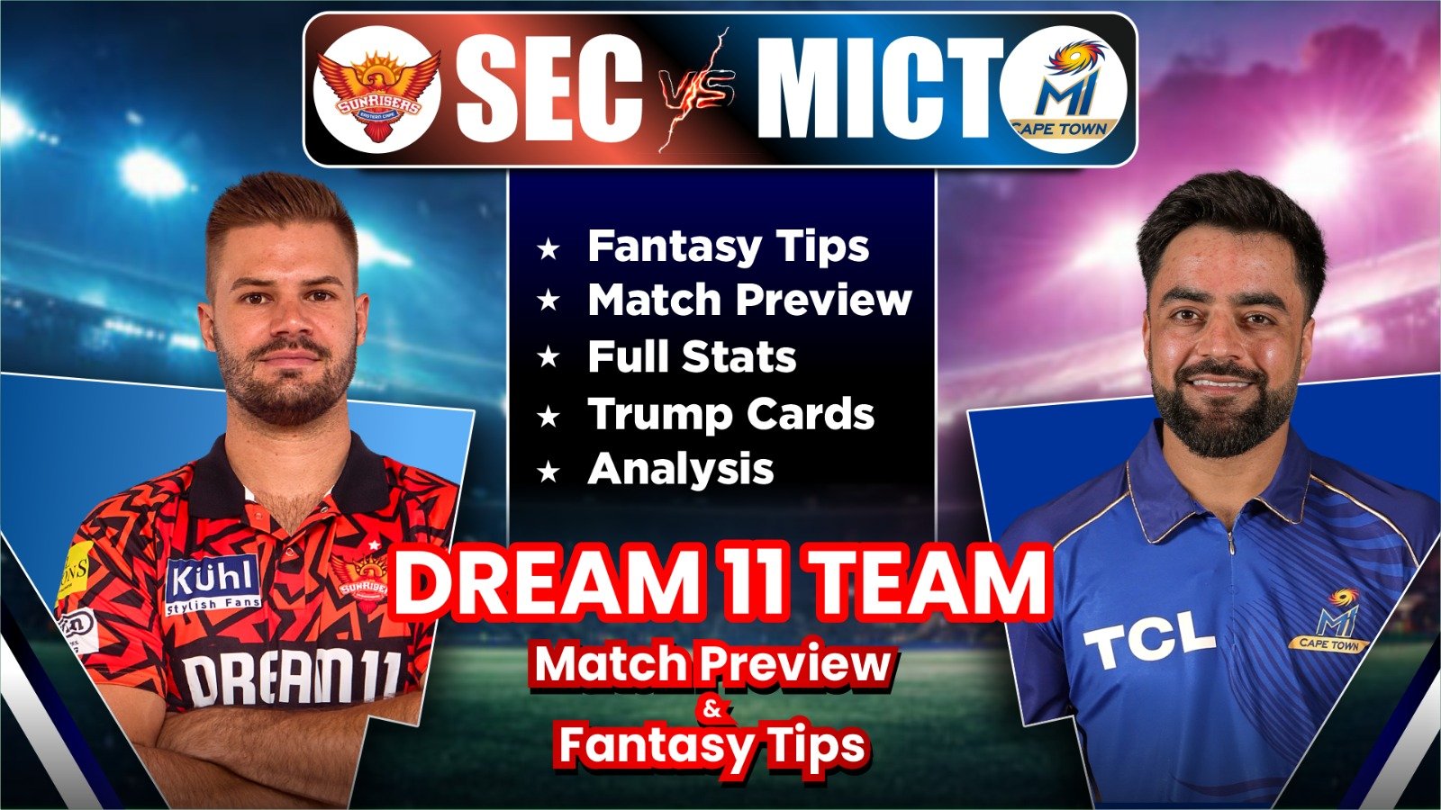 MICT vs SEC Dream11 Tips, Fantasy Prediction, Player Stats, Matchups, Dream11 Team