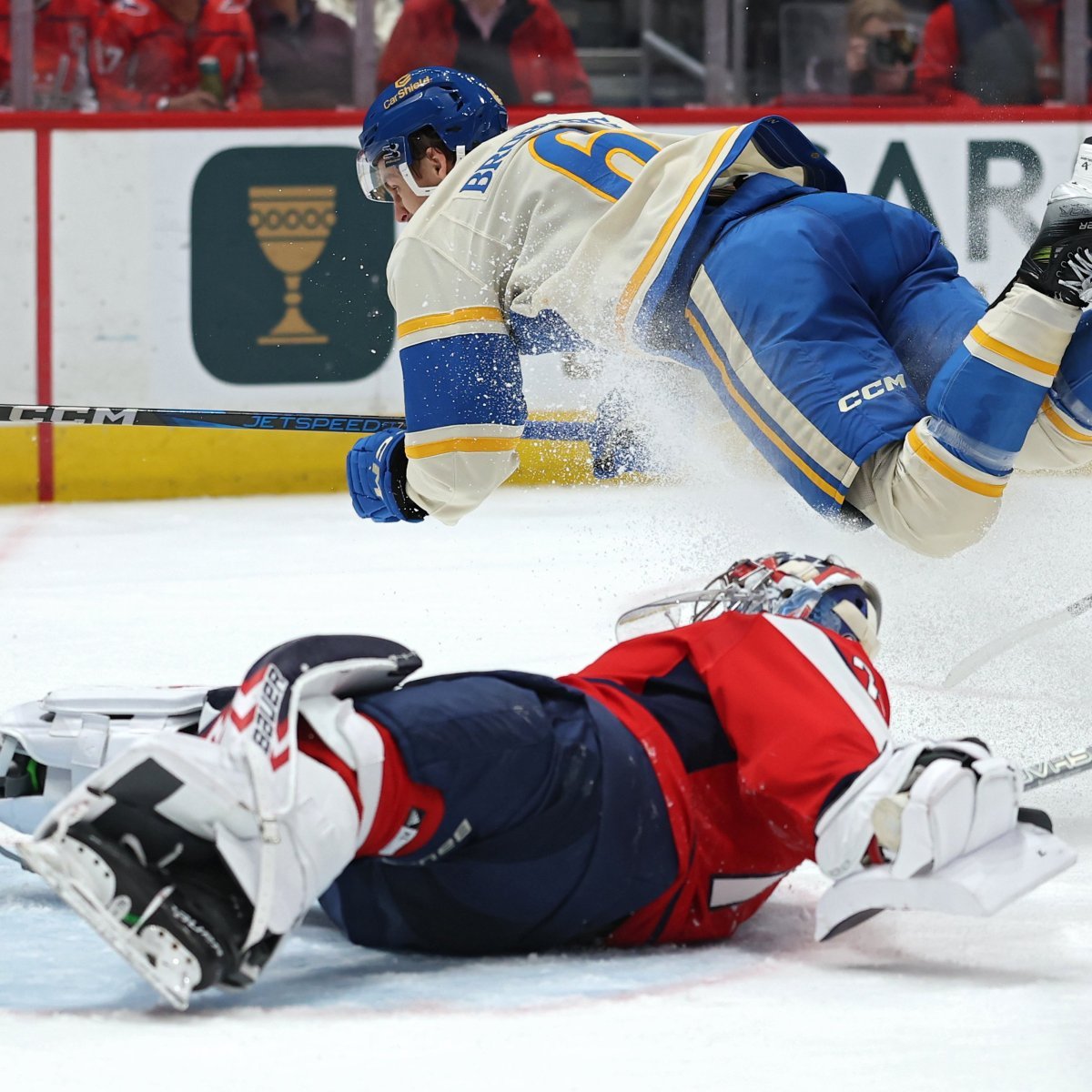 St. Louis Blues Sink Washington Capitals, 5-2; Pierre-Luc Dubois, Connor McMichael Score