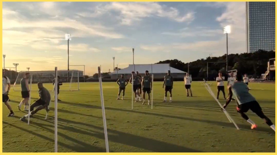 Liverpool trained in Tokyo today ahead of Wednesday