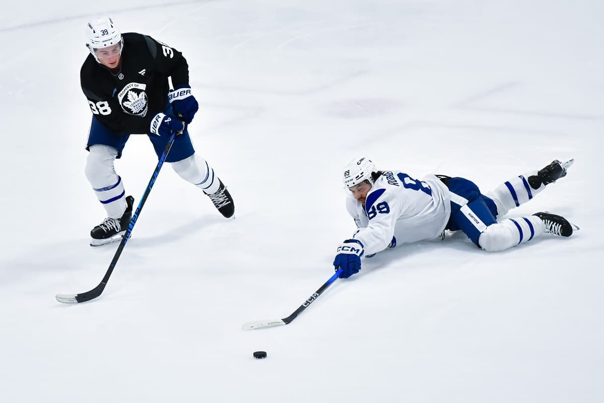 Nick Robertson focused on execution after netting lone two goals in Maple Leafs scrimmage