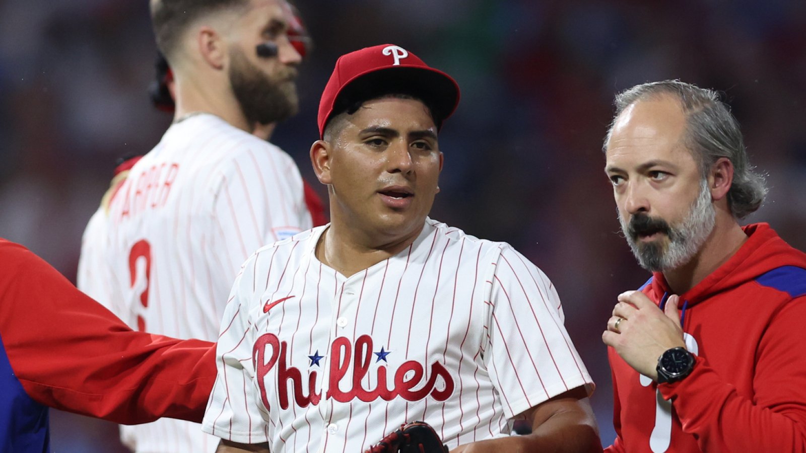 Phillies SP Ranger Suarez eases fears after being struck by line drive