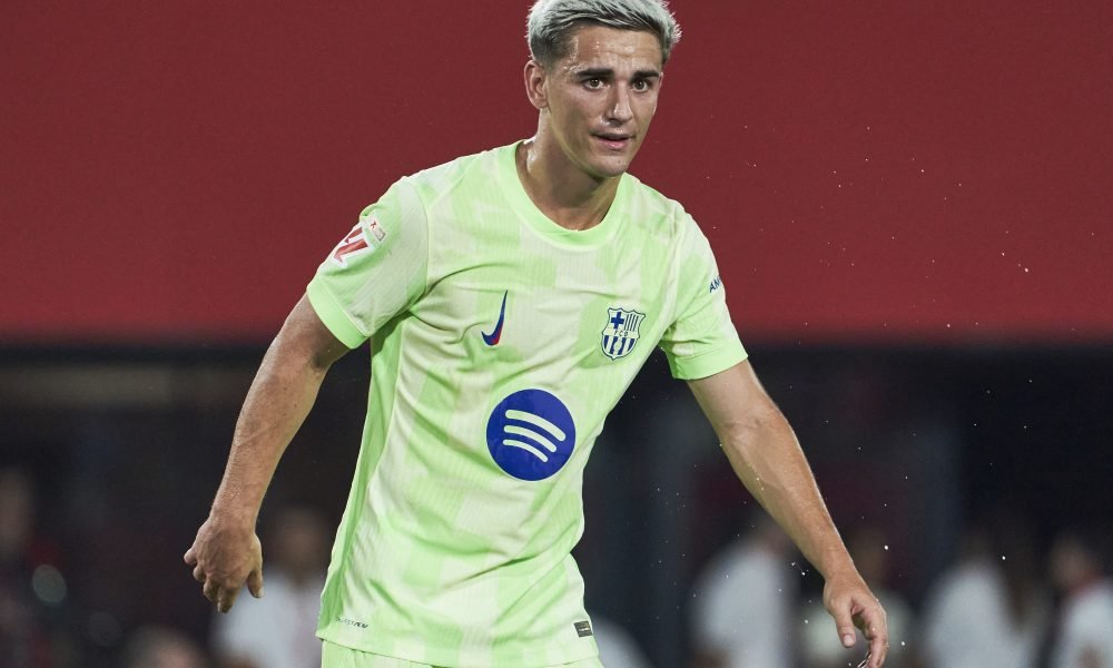 MALLORCA, SPAIN - AUGUST 16: Gavi of FC Barcelona looks on during the LaLiga EA Sports match between RCD Mallorca and FC Barcelona at Estadio de Son Moix on August 16, 2025 in Mallorca, Spain. (Photo by Rafa Babot/Getty Images)